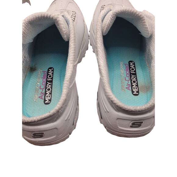 Skechers D'Lites Sneakers White Memory Foam Slip On Excellent Condt Sz 9 - Picture 10 of 10